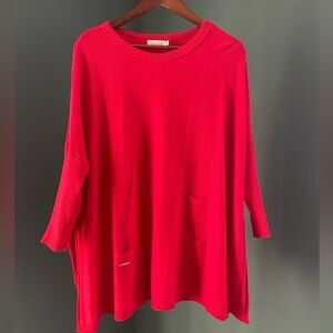 Elegant Red Women's Tunic Top